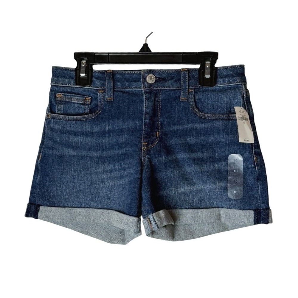 Gap Midi Short Kids 10 Blue NWT Denim Washwell Adjustable Waist School Classic